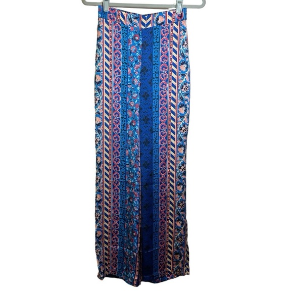 Zara Pants Satin Effect Boho Wide Leg Floral Print Pants Women’s Size XS - Picture 5 of 16